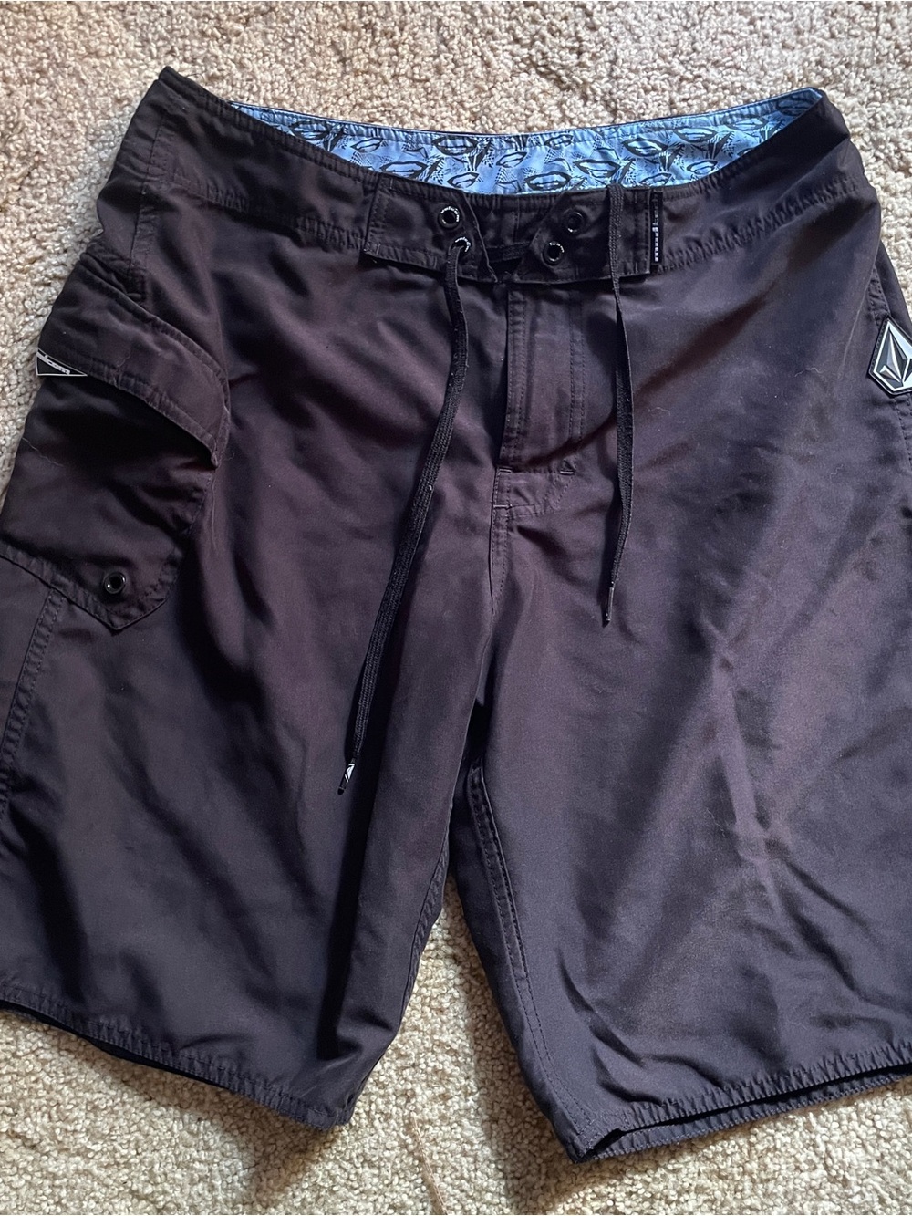 Volcom Men's Black Hybrid Boardshorts with Side Cargo